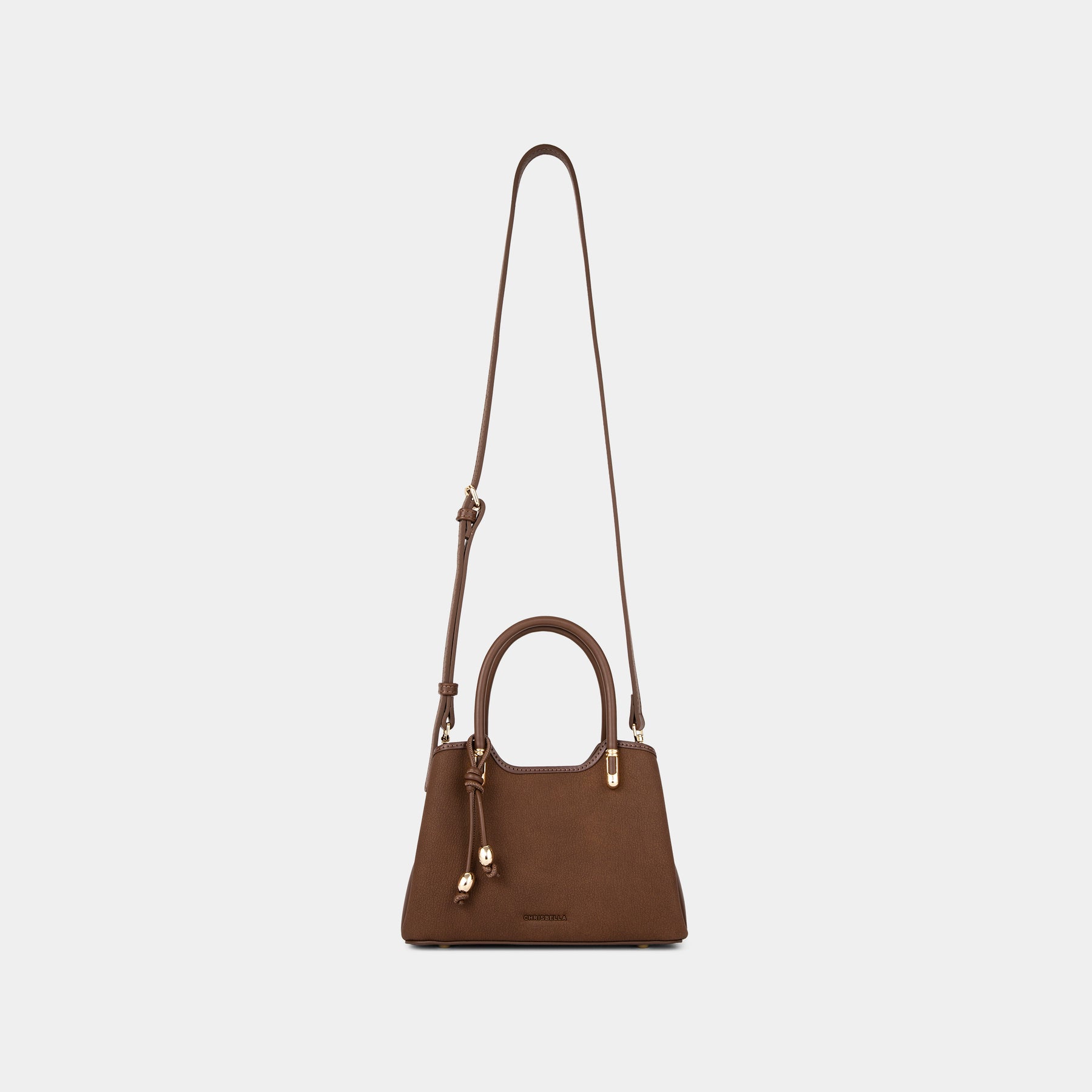 Charm Detail Double-Handle Satchel Bag
