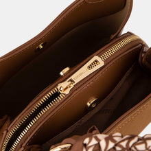 Scarf-Handle Double-Handle Satchel Bag