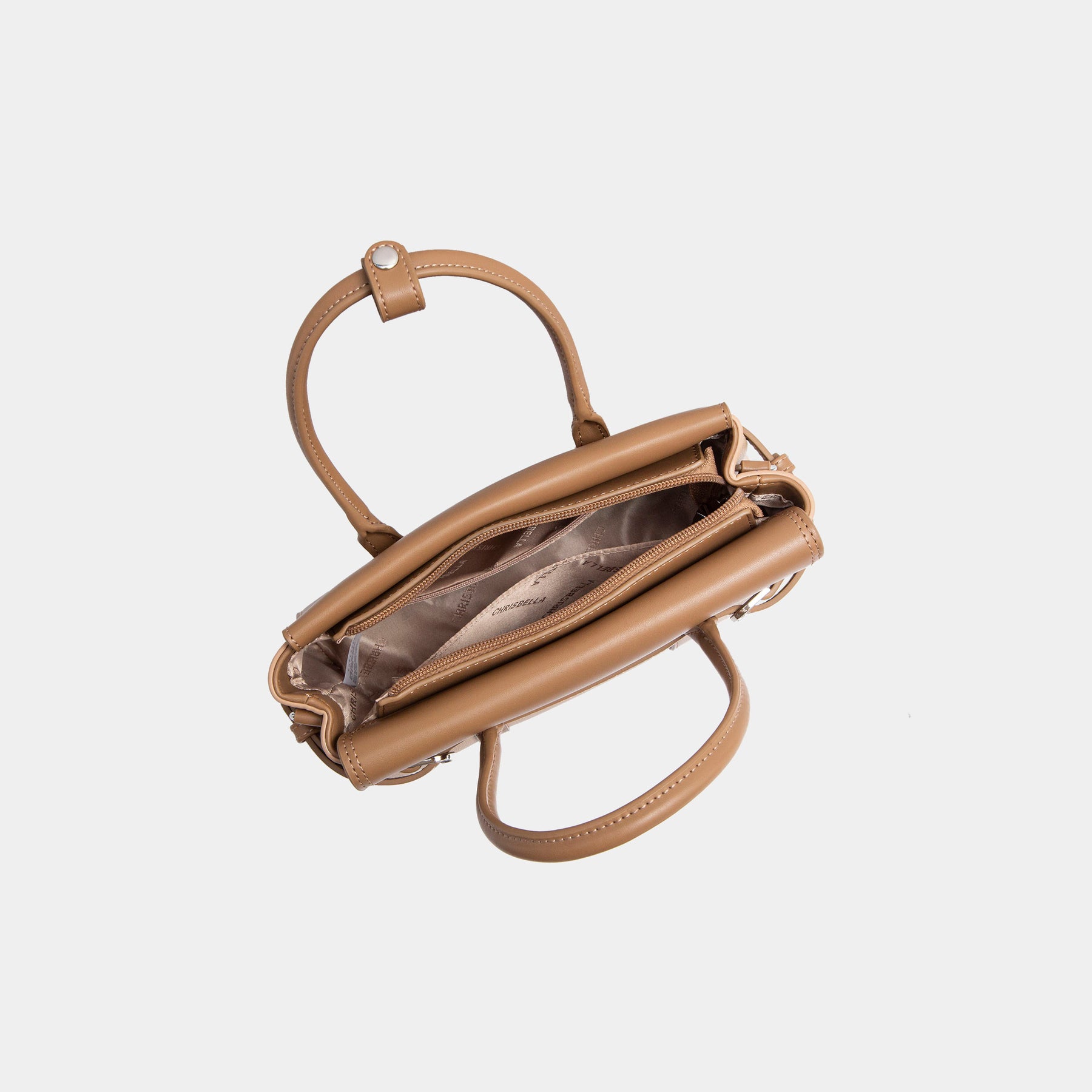 Belted Double-Handle Satchel with Card Pouch