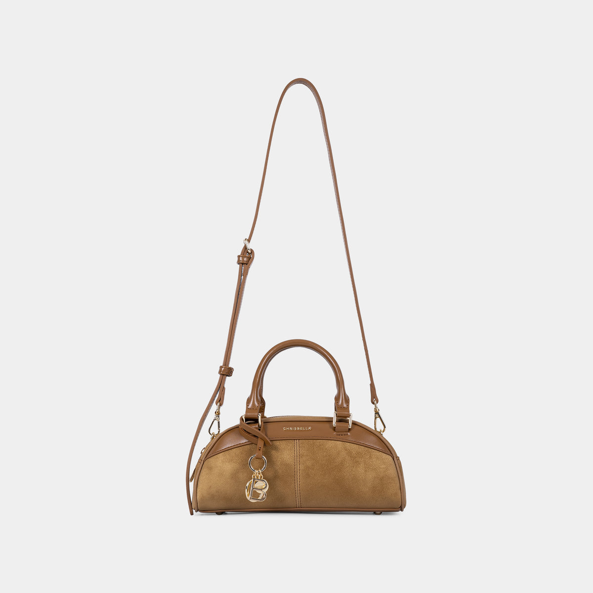 Compact Dome Satchel Bag with Shoulder Strap