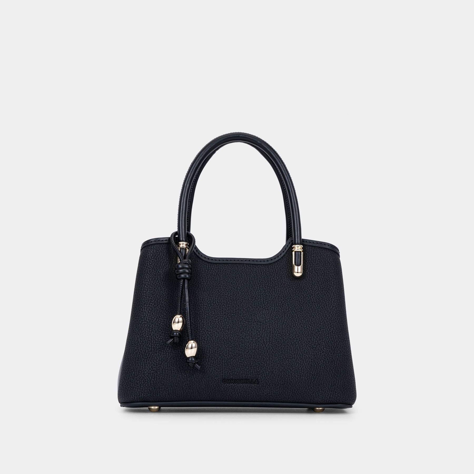 Charm Detail Double-Handle Satchel Bag