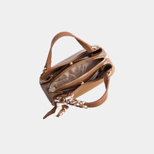 Scarf-Handle Double-Handle Satchel Bag