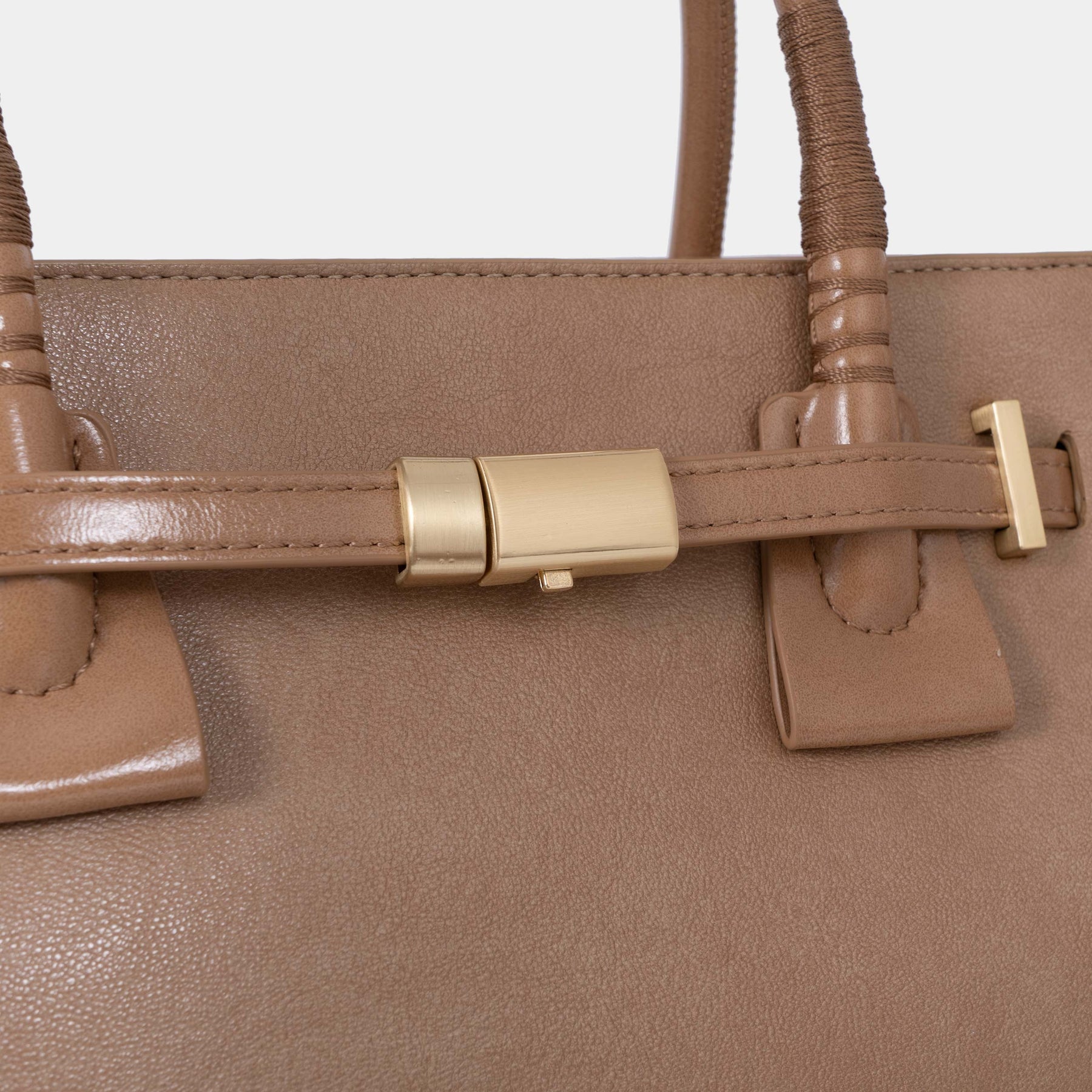 Structured PVC Double-Handle Satchel