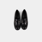 Mocassins à Talon Carré avec Boucle Métallique