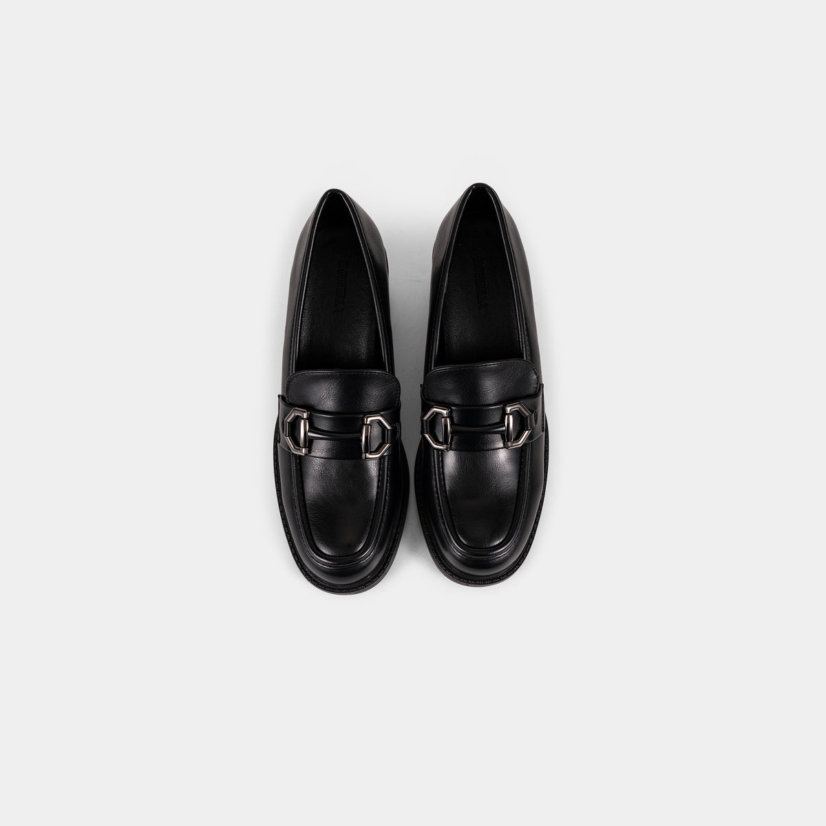 Mocassins à Talon Carré avec Boucle Métallique