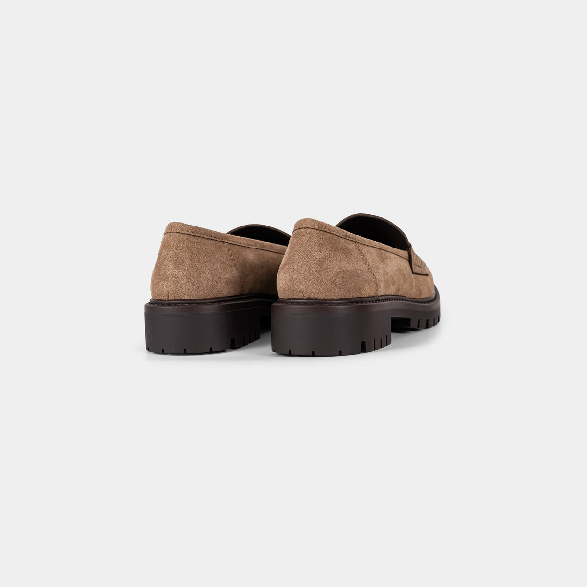 Mocassins Penny Effet Suédine à Semelle Épaisse