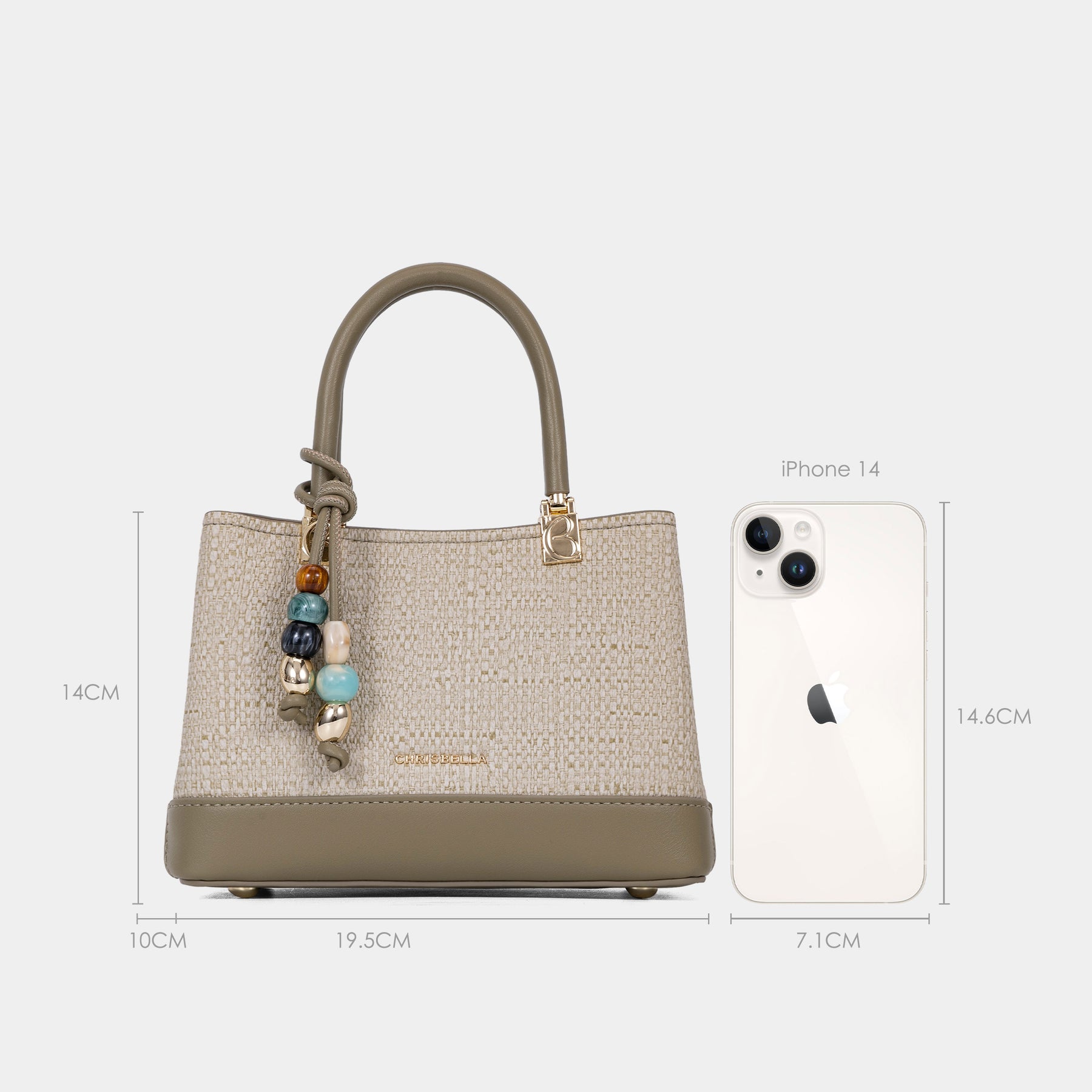 Mini Satchel Bag with Decorative Charm