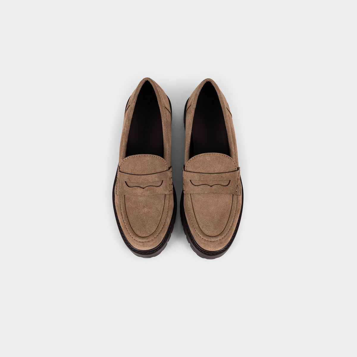 Mocassins Penny Effet Suédine à Semelle Épaisse