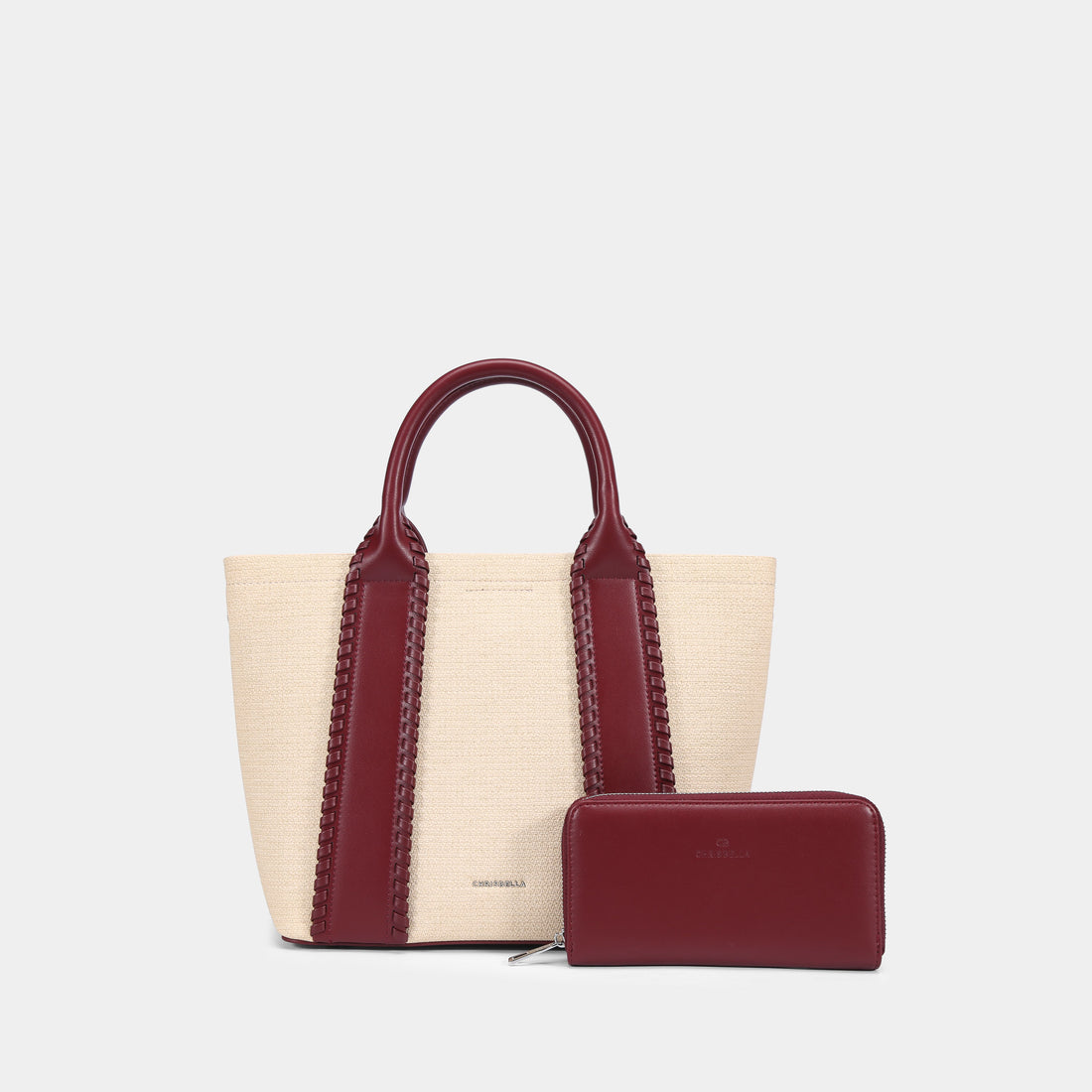 Color-Block Tote Bag with Matching Wallet