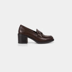 Mocassins à Talon Carré avec Boucle Métallique