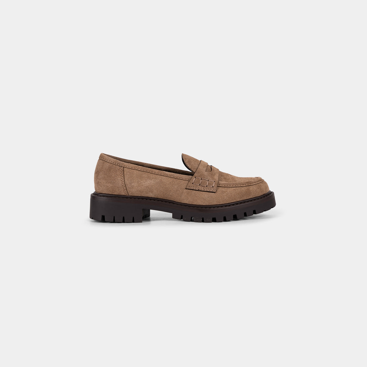 Mocassins Penny Effet Suédine à Semelle Épaisse