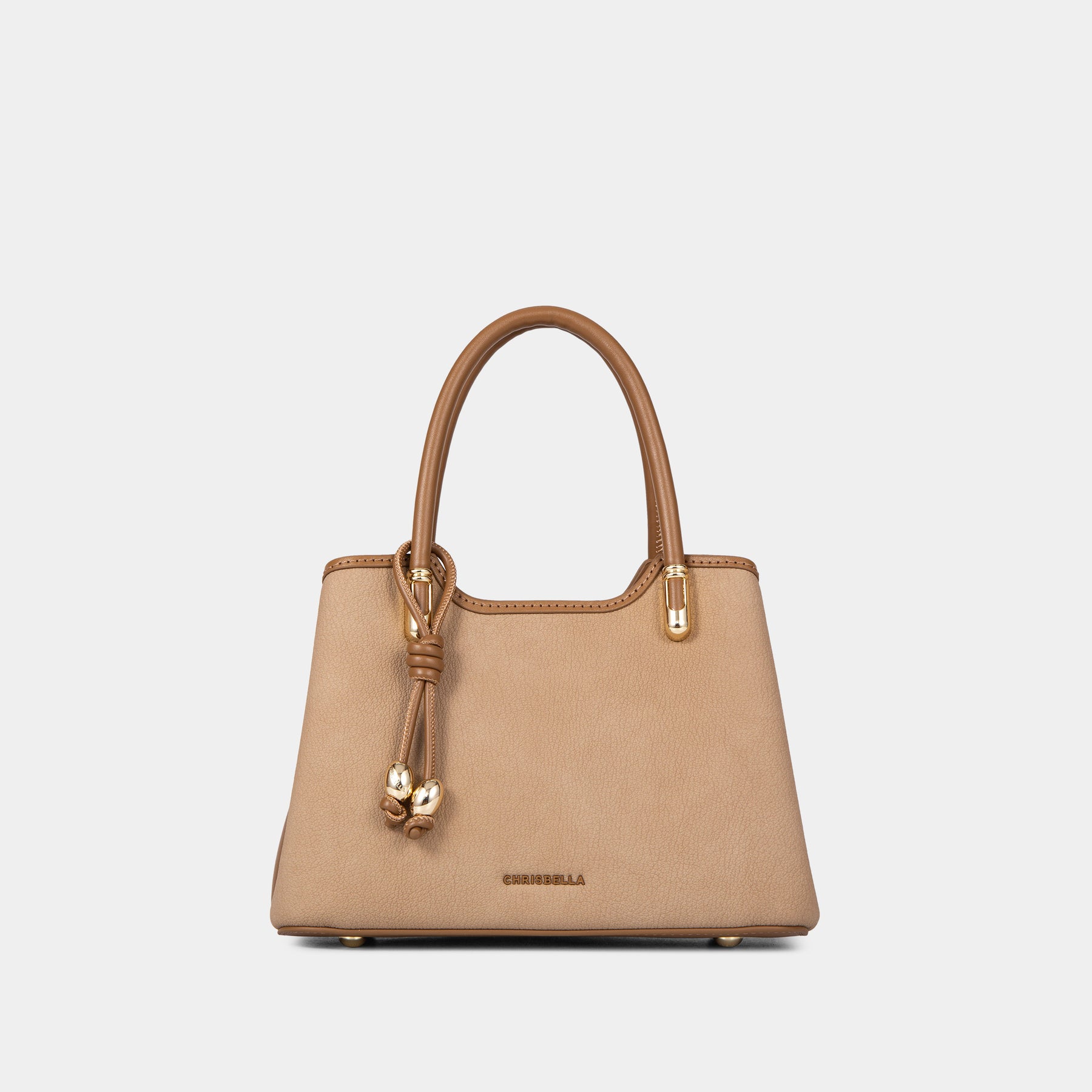 Charm Detail Double-Handle Satchel Bag