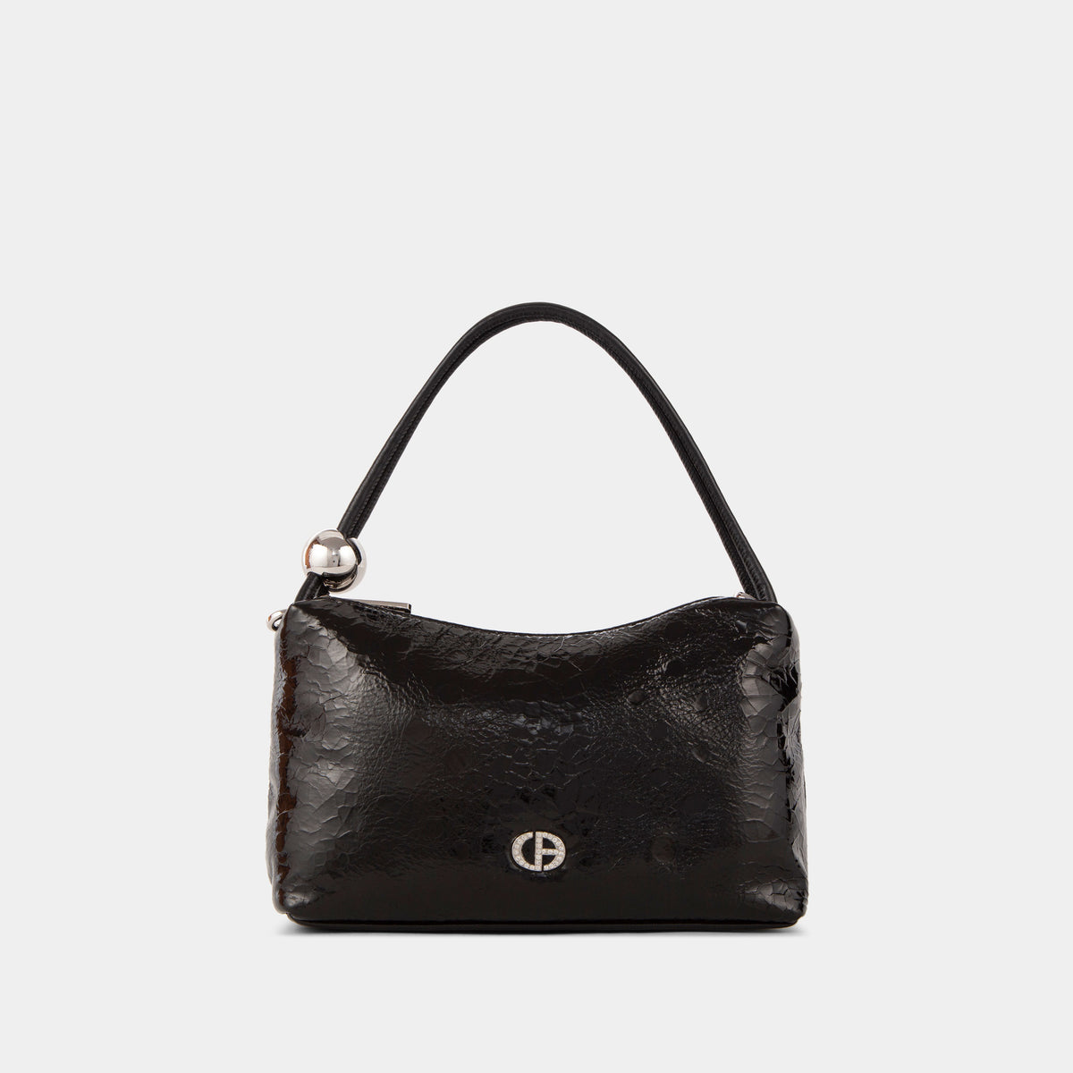 Mini Sac en Cuir Effet Lustré avec Chaîne