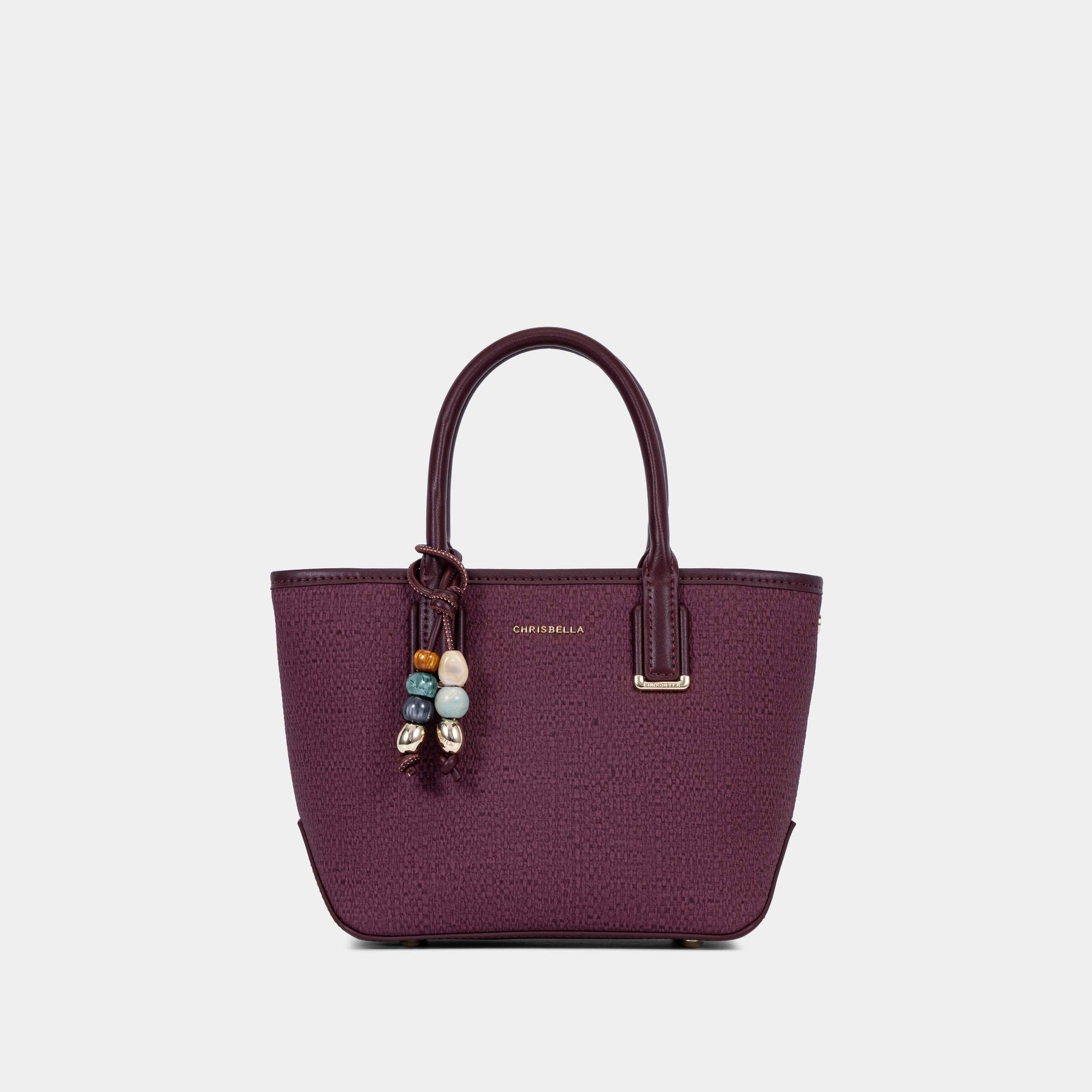 Charm Detail Satchel with Card Pouch