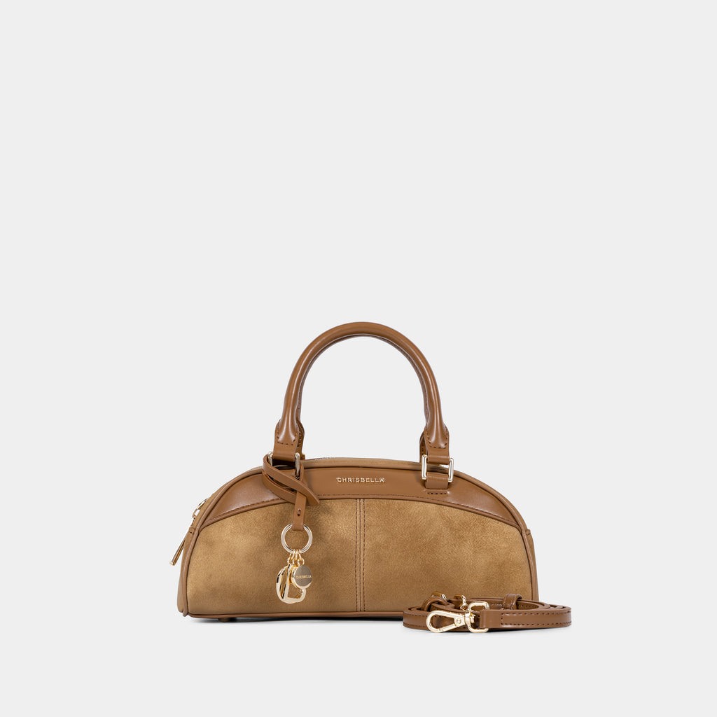 Compact Dome Satchel Bag with Shoulder Strap