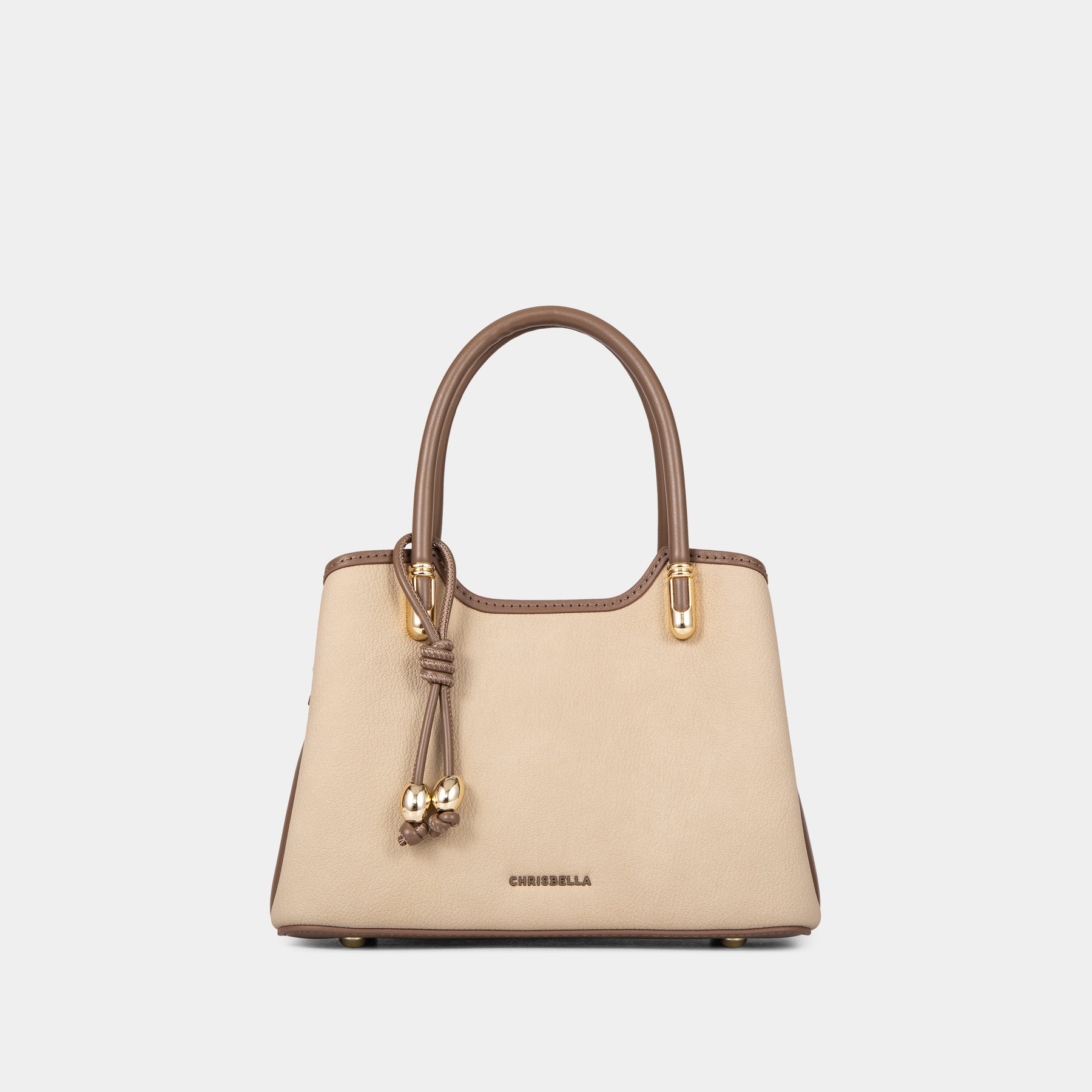 Charm Detail Double-Handle Satchel Bag