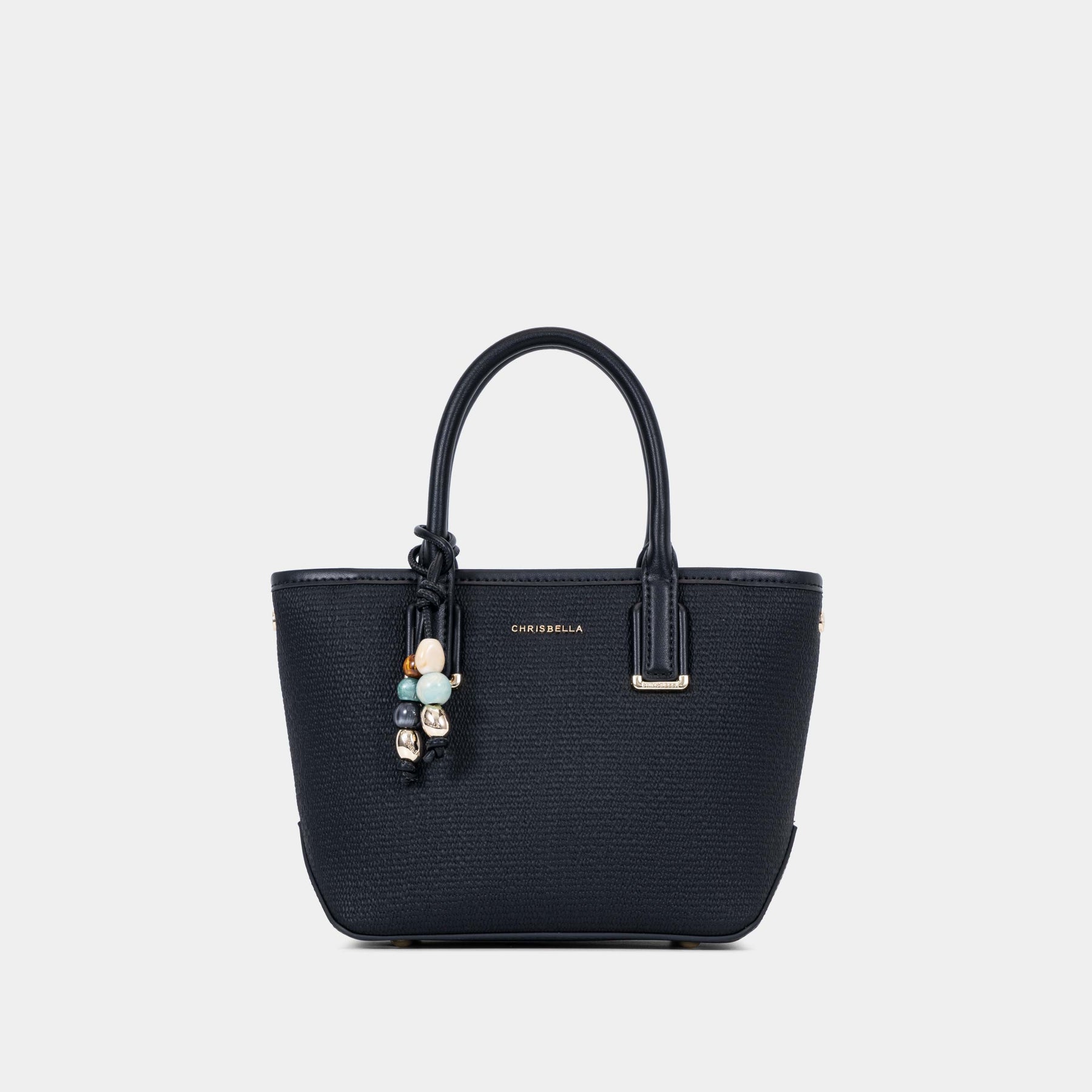 Charm Detail Satchel with Card Pouch