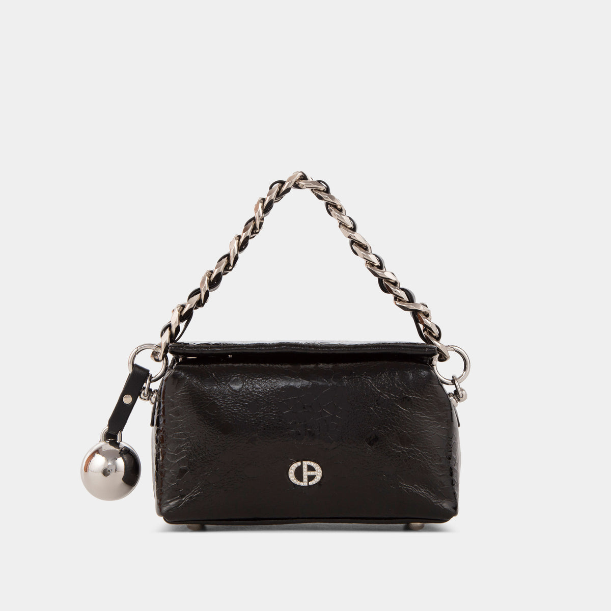 Mini Sac en Cuir Effet Lustré à Poignée