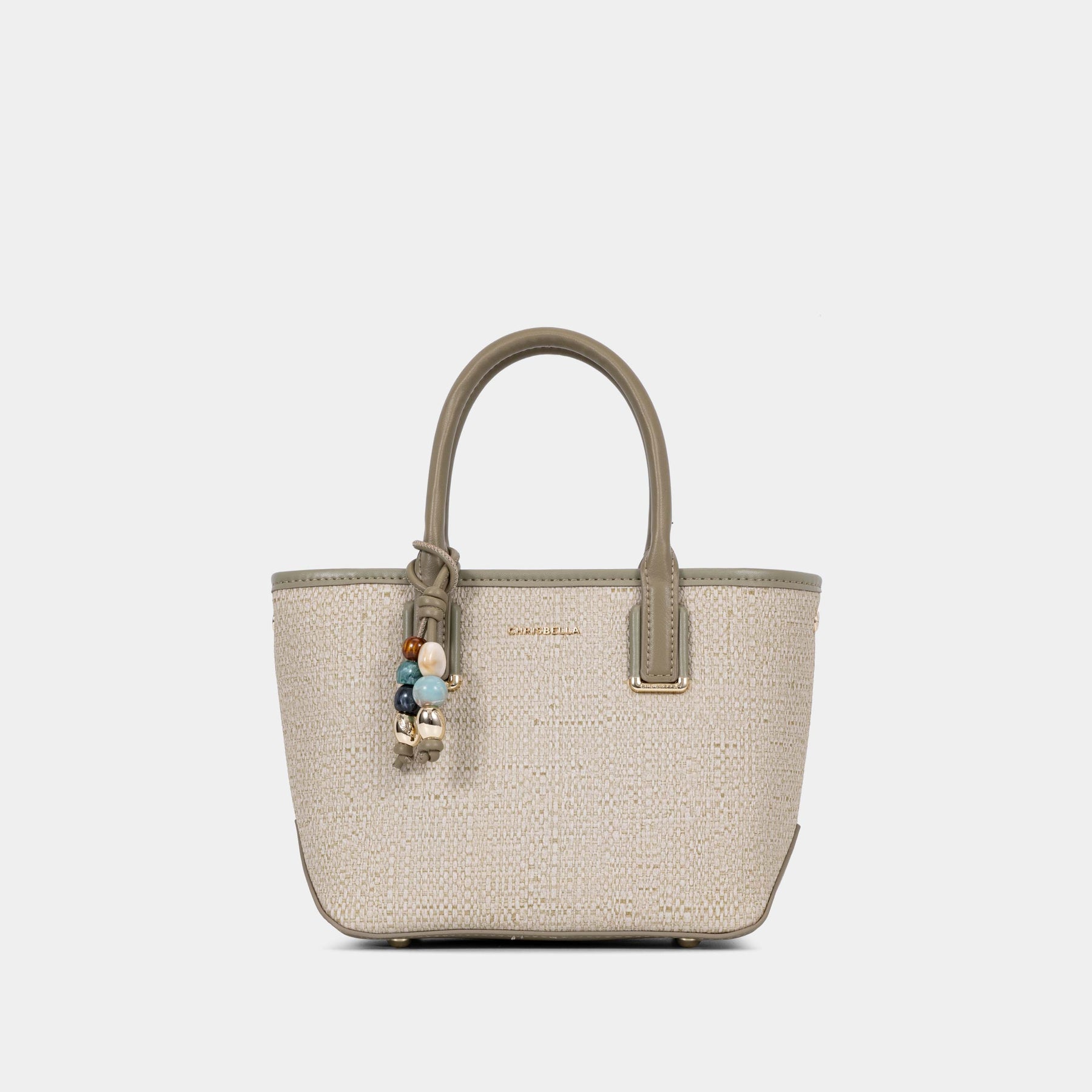 Charm Detail Satchel with Card Pouch
