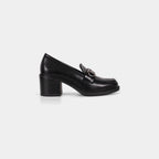 Mocassins à Talon Carré avec Boucle Métallique