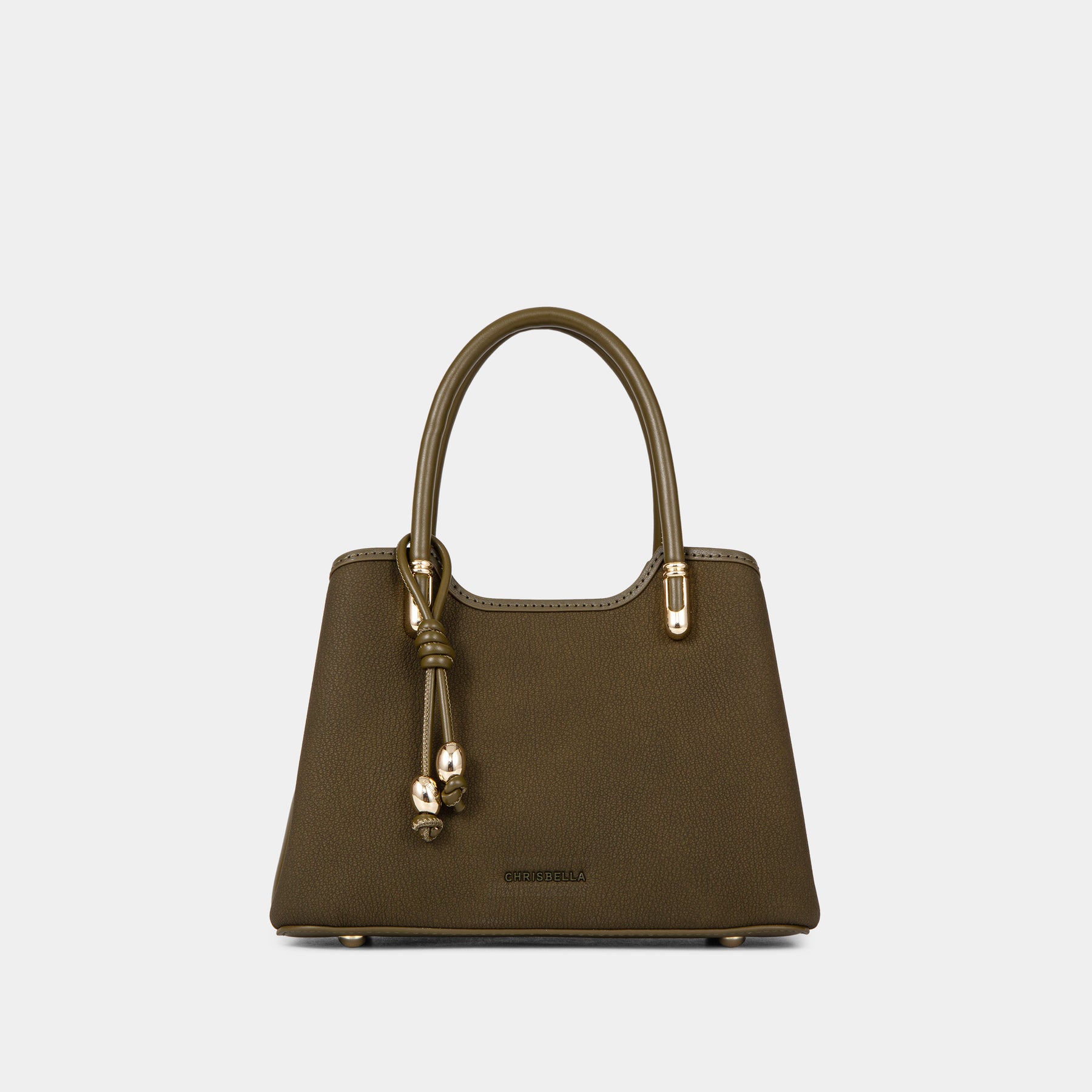 Charm Detail Double-Handle Satchel Bag