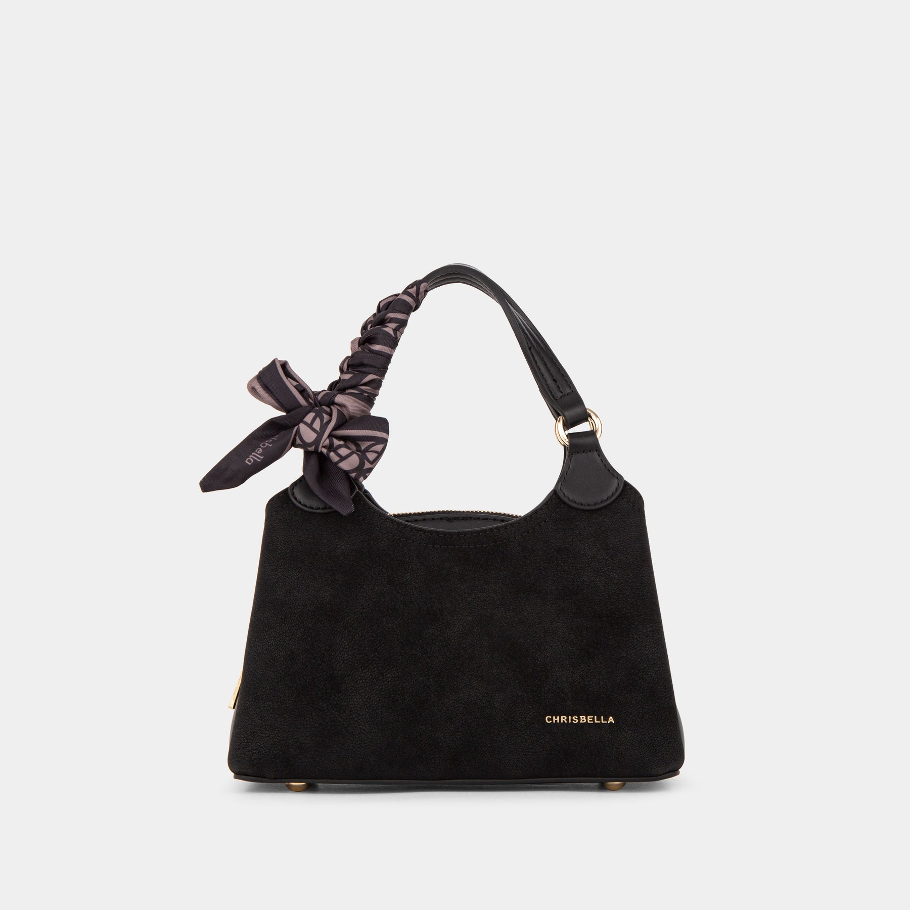 Scarf-Handle Double-Handle Satchel Bag