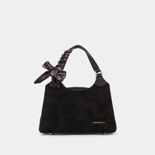 Scarf-Handle Double-Handle Satchel Bag