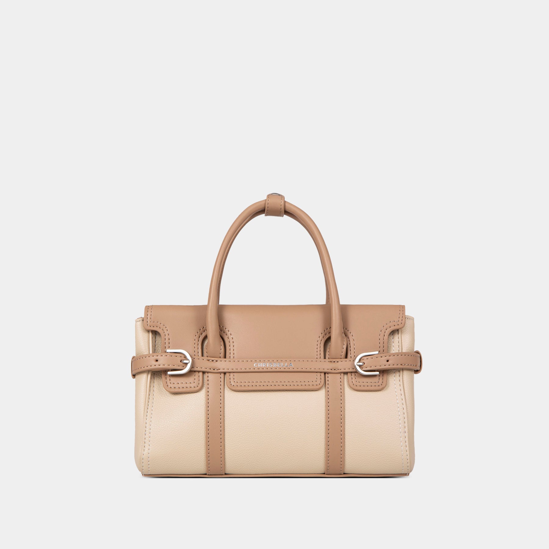 Belted Double-Handle Satchel with Card Pouch