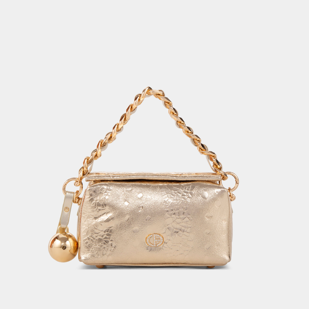 Mini Sac en Cuir Effet Lustré à Poignée