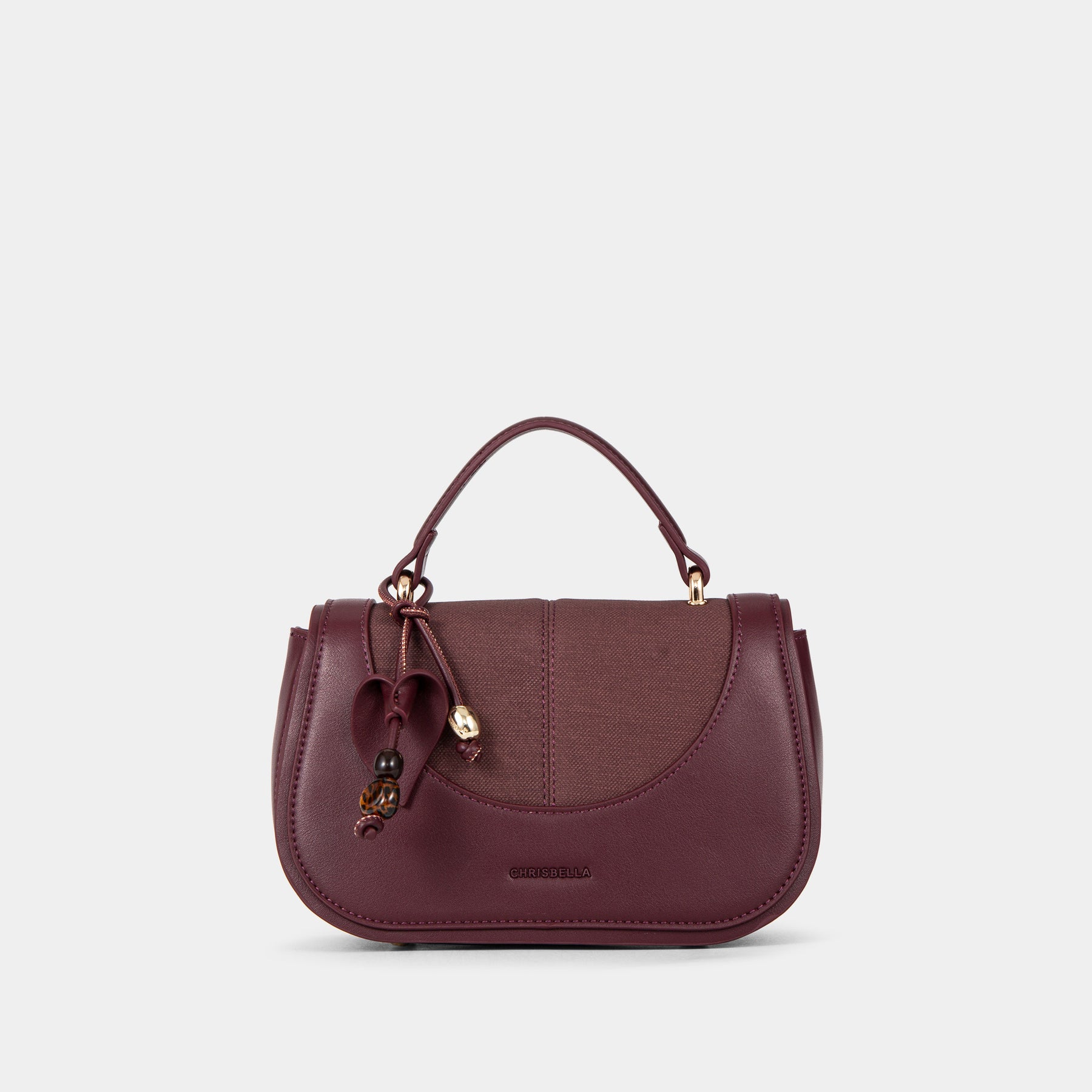 Two-Tone Double-Handle Satchel Bag
