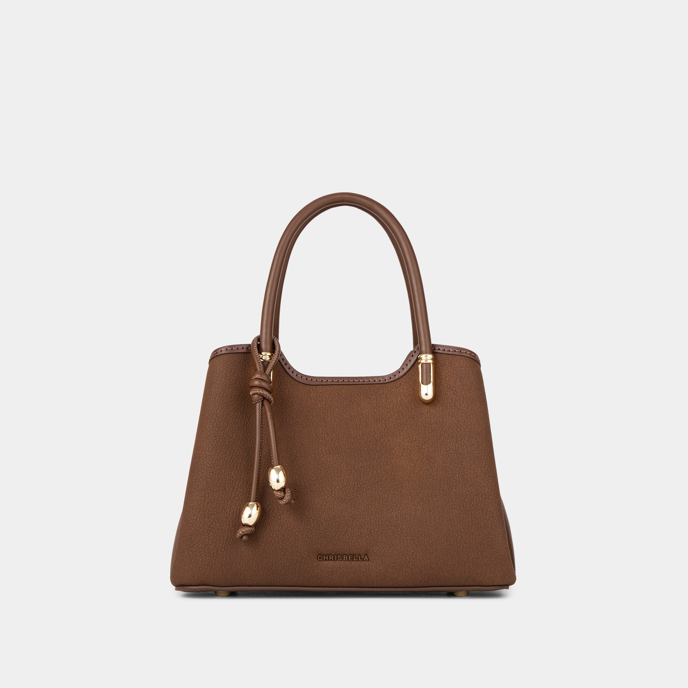 Charm Detail Double-Handle Satchel Bag