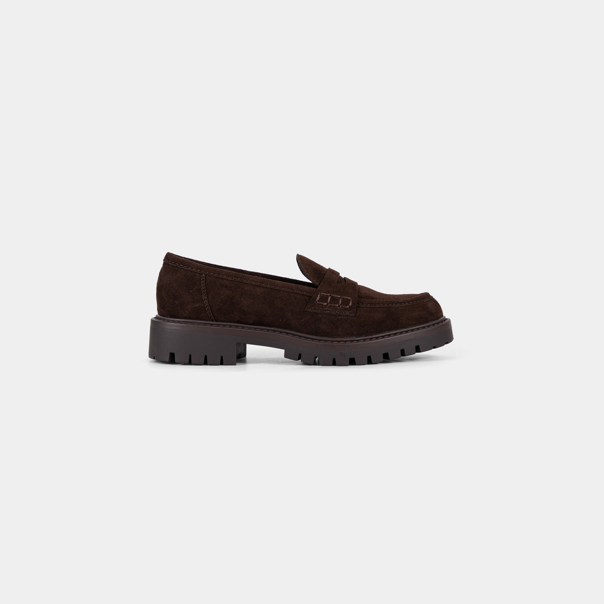 Mocassins Penny Effet Suédine à Semelle Épaisse