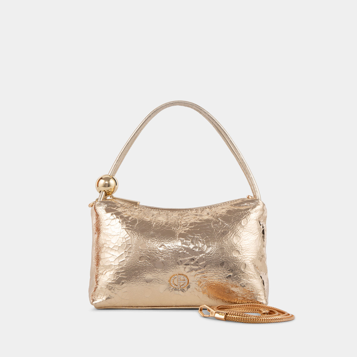 Mini Sac en Cuir Effet Lustré avec Chaîne