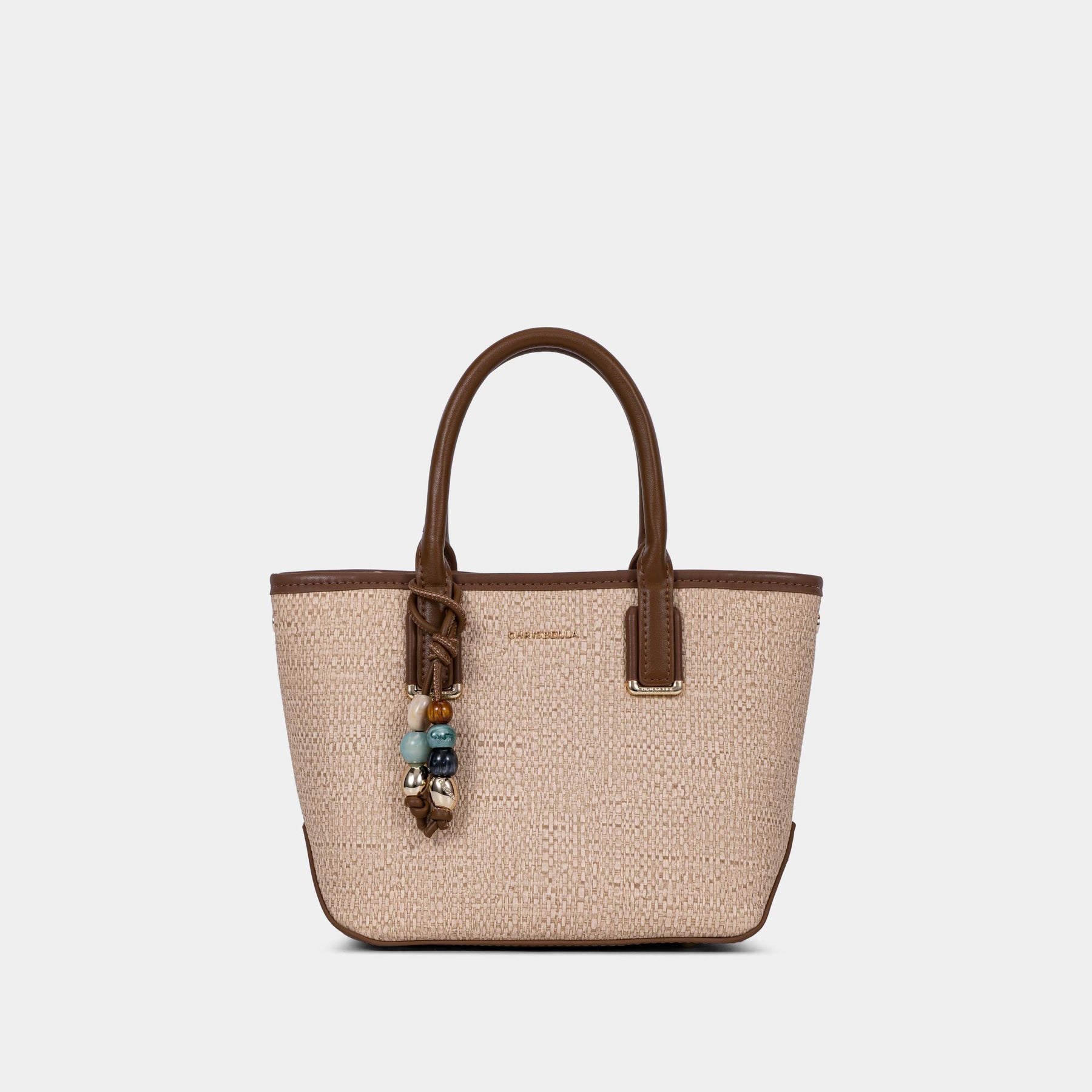Charm Detail Satchel with Card Pouch