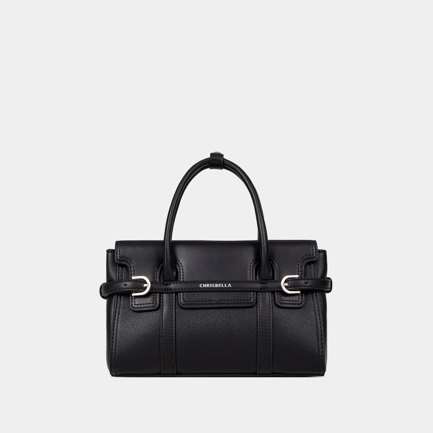 Belted Double-Handle Satchel with Card Pouch