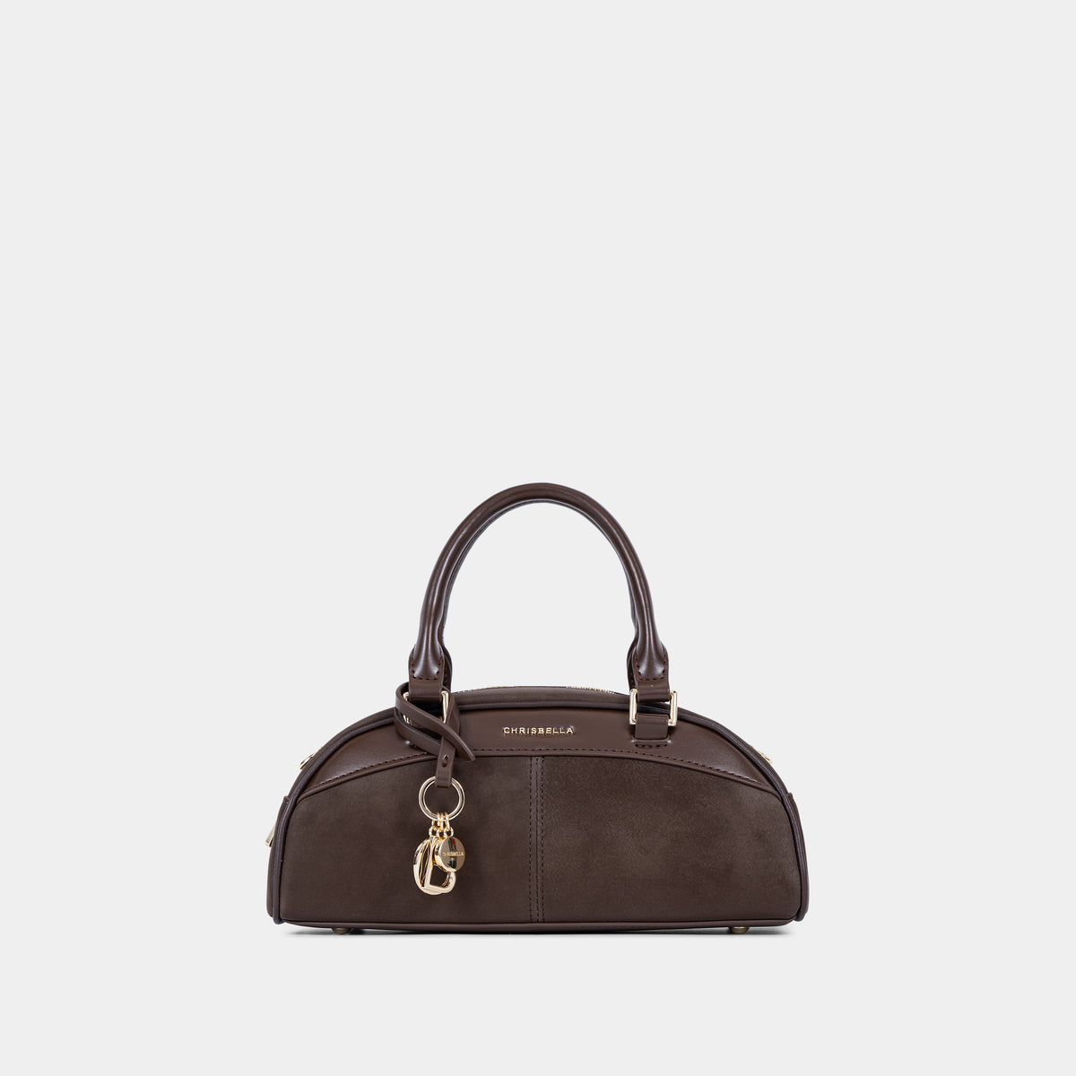 Compact Dome Satchel Bag with Shoulder Strap