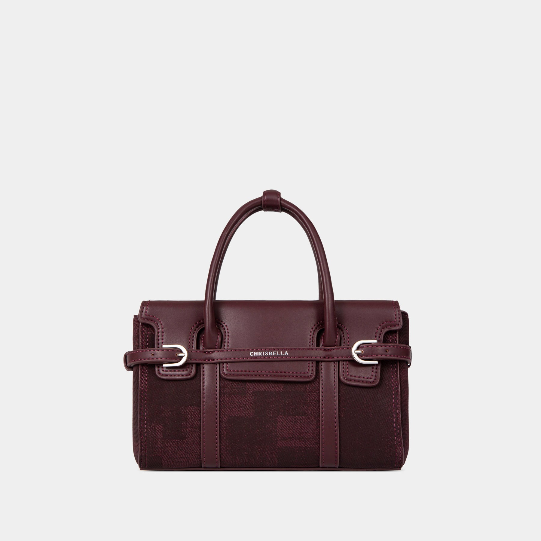 Belted Double-Handle Satchel with Card Pouch