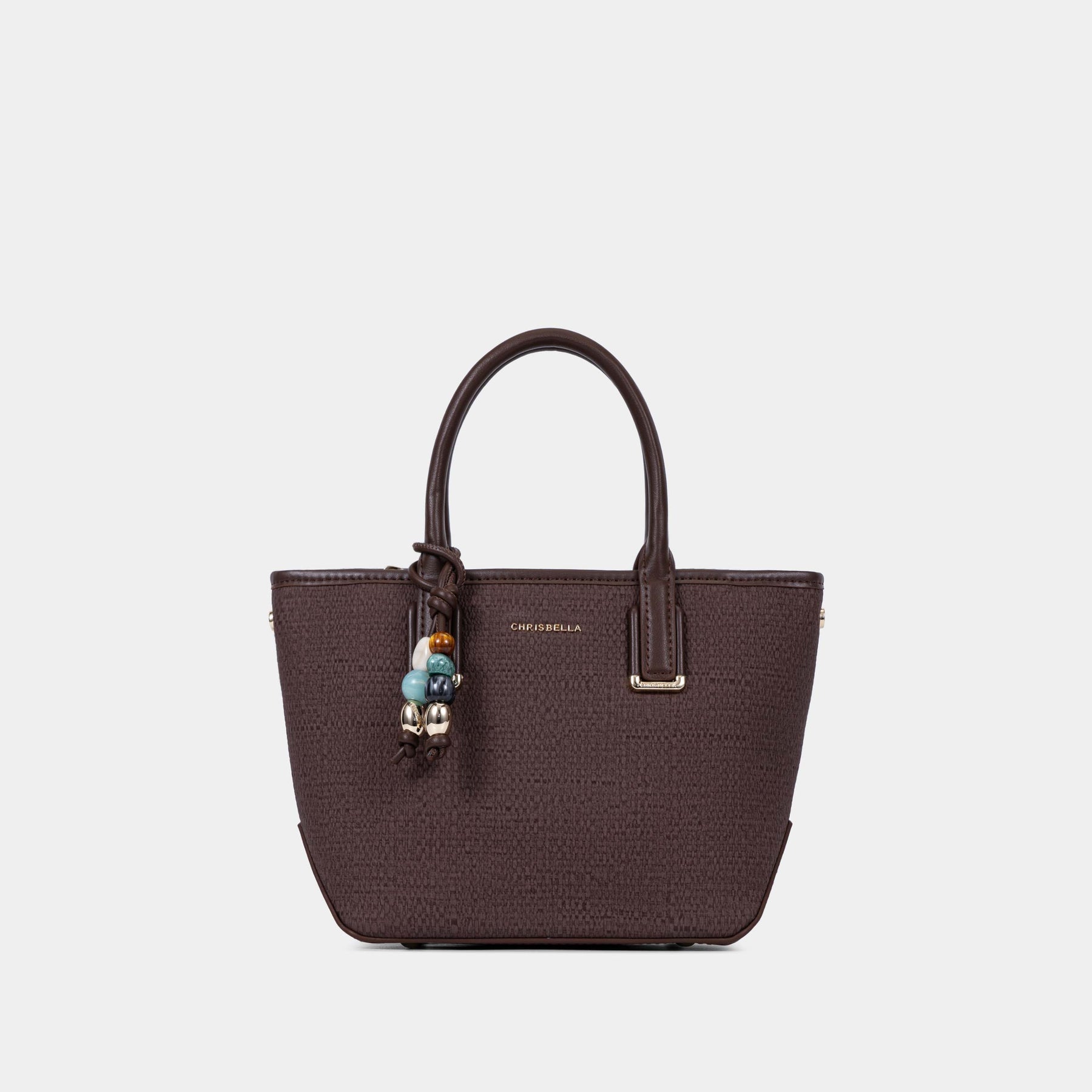 Charm Detail Satchel with Card Pouch