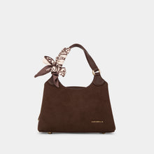 Scarf-Handle Double-Handle Satchel Bag