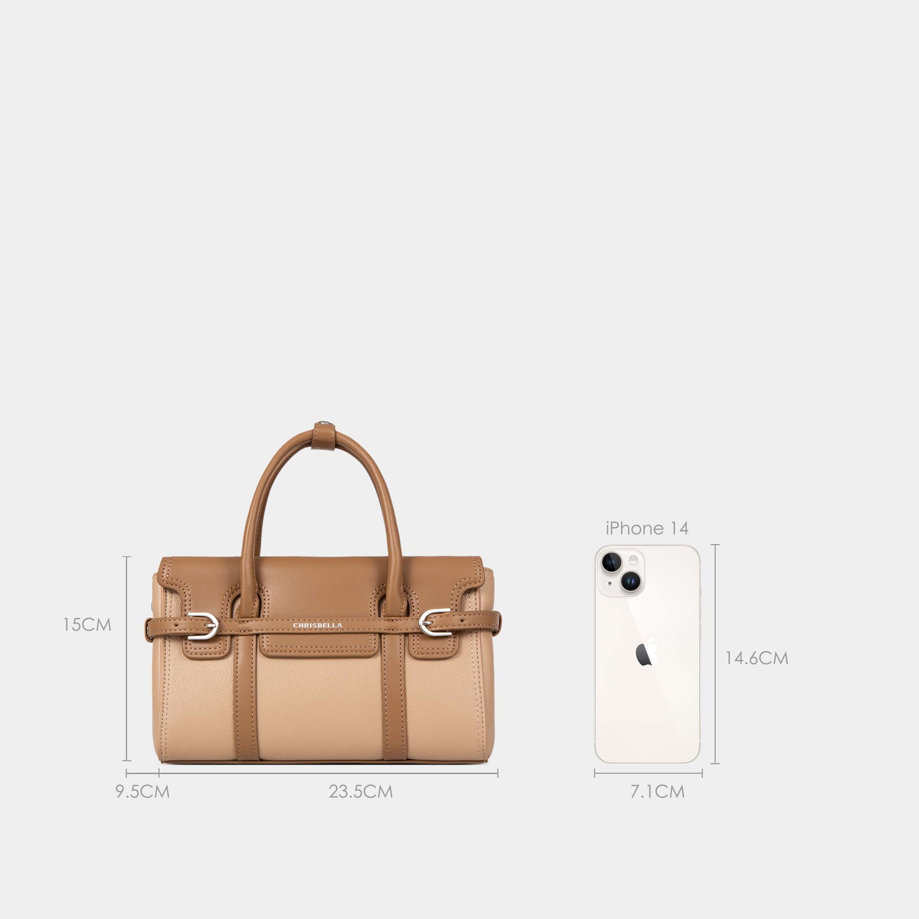 Belted Double-Handle Satchel with Card Pouch