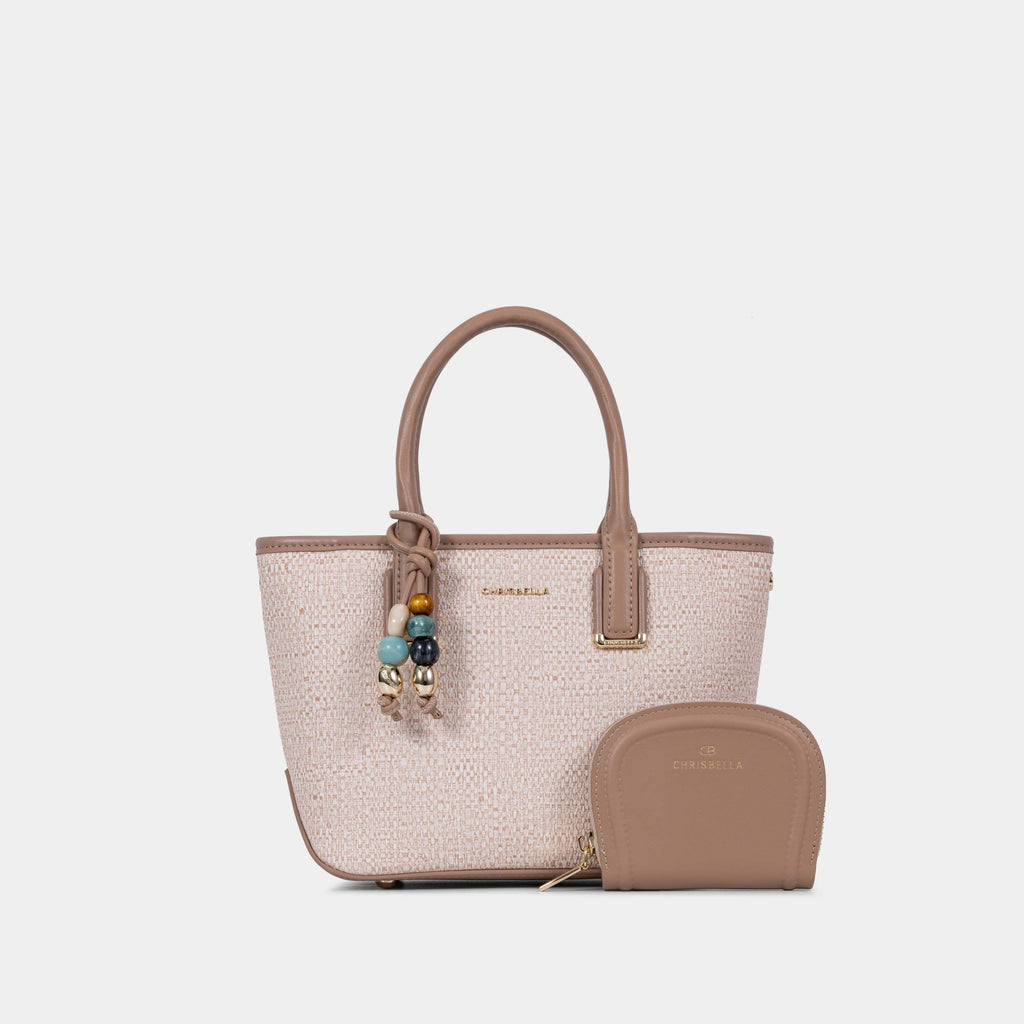 Sac Structuré avec Breloque et Pochette à Cartes