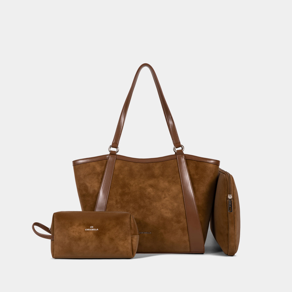 Ensemble de sacs 3 pièces : cabas, sac bandoulière et pochette