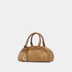 Compact Dome Satchel Bag with Shoulder Strap