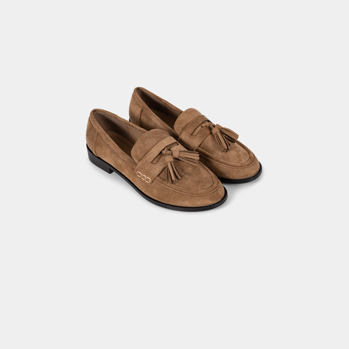 Mocassins Effet Suédine avec Pampilles