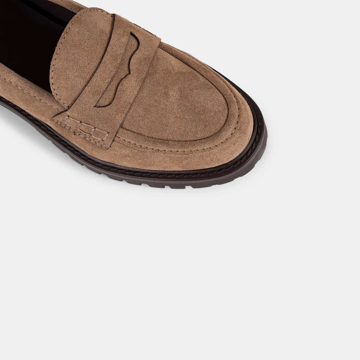 Mocassins Penny Effet Suédine à Semelle Épaisse