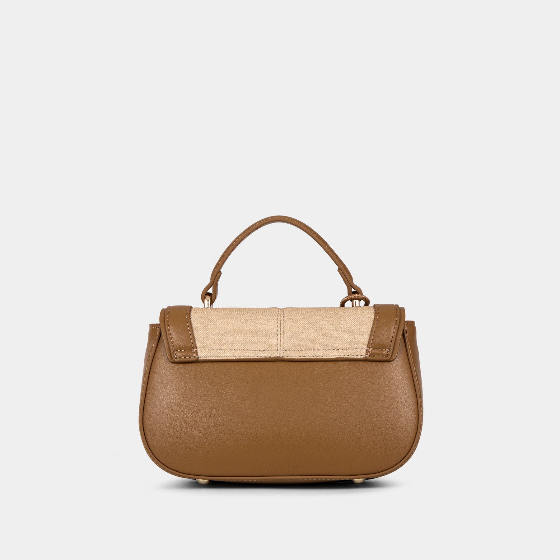 Two-Tone Double-Handle Satchel Bag