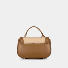 Two-Tone Double-Handle Satchel Bag