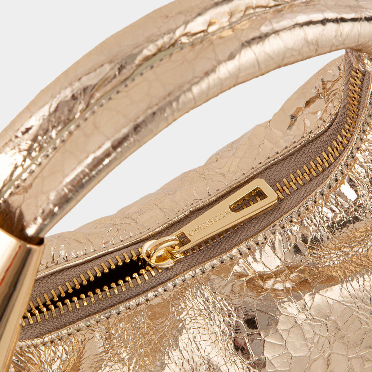 Mini Sac en Cuir Effet Lustré avec Chaîne