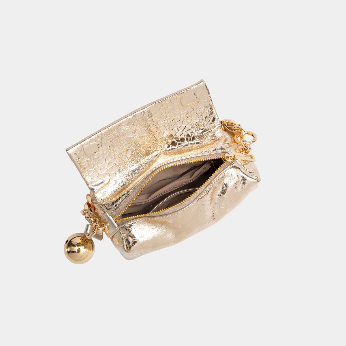 Mini Sac en Cuir Effet Lustré à Poignée