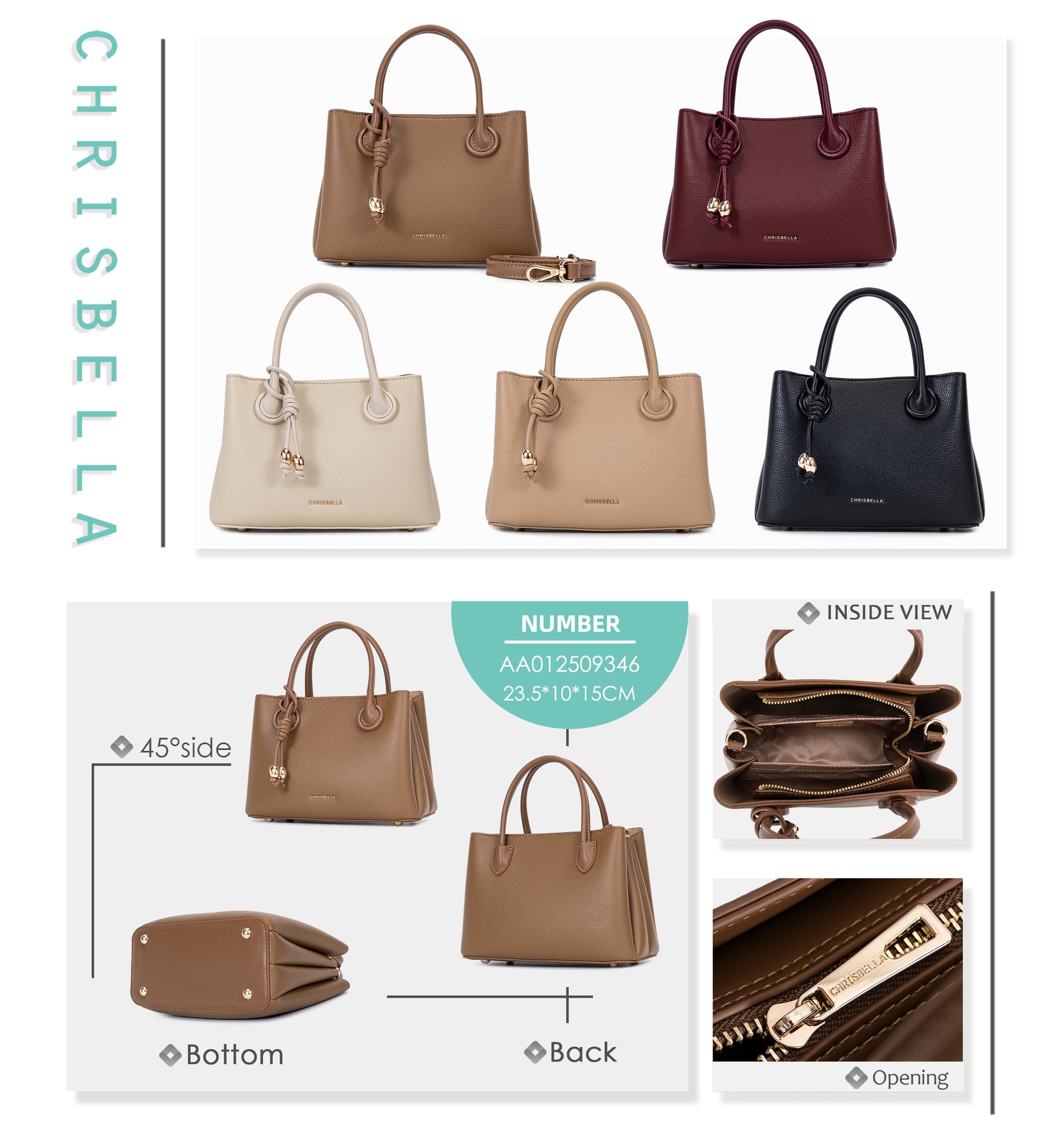 Compact Double-Handle Crossbody Satchel - colors and details